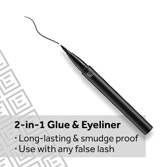 Eylure Line & Lash Faux Mink Wipsy False Eyelashes with Adhesive Pen - Black - Picture 6 of 6